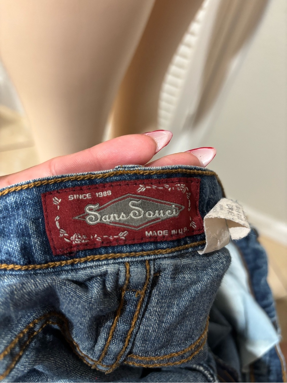 Embellished Flare Jeans - Blue Denim - Picture 6 of 6